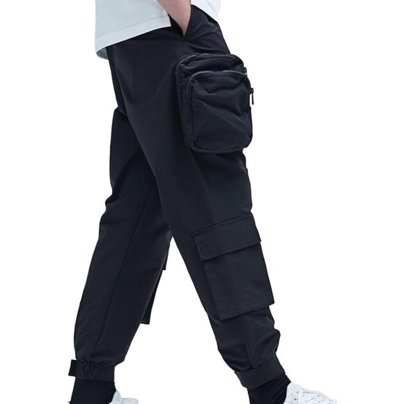 Zara Other - Zara Black Technical Triple Cargo Pockets Flight Pull On Relaxed Fit Pants XL